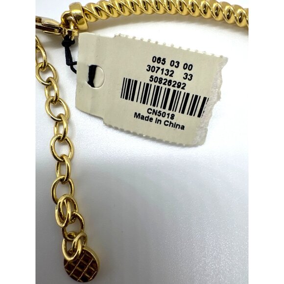 Talbots Love Knot Collar Choker Gold Tone Rope Chain Necklace Double Strand - Picture 4 of 8